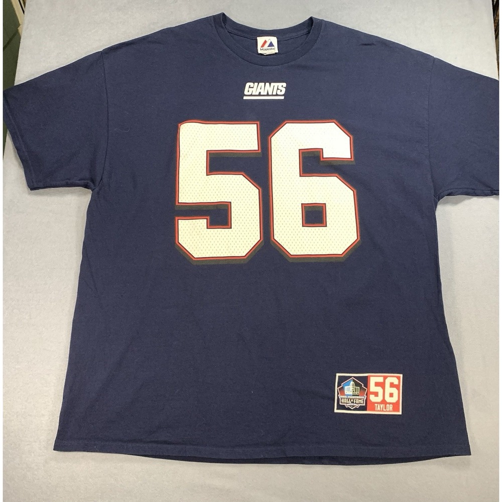 Lawrence Taylor #56 Pro Football HOF Majestic New York Giants T-Shirt 2XL Baggy